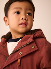 Rust Brown Waterproof Borg Lined Parka (3mths-7yrs) - Image 4 of 11