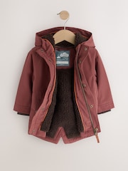 Rust Brown Waterproof Borg Lined Parka (3mths-7yrs) - Image 6 of 11