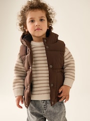 Brown Hooded Gilet (3mths-10yrs) - Image 1 of 9