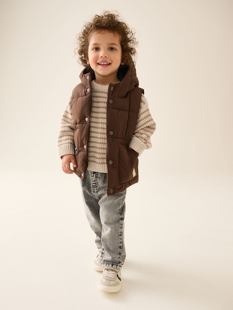Brown Hooded Gilet (3mths-10yrs) - Image 2 of 9 Brown Hooded Gilet (3mths-10yrs) - Image 2 of 9