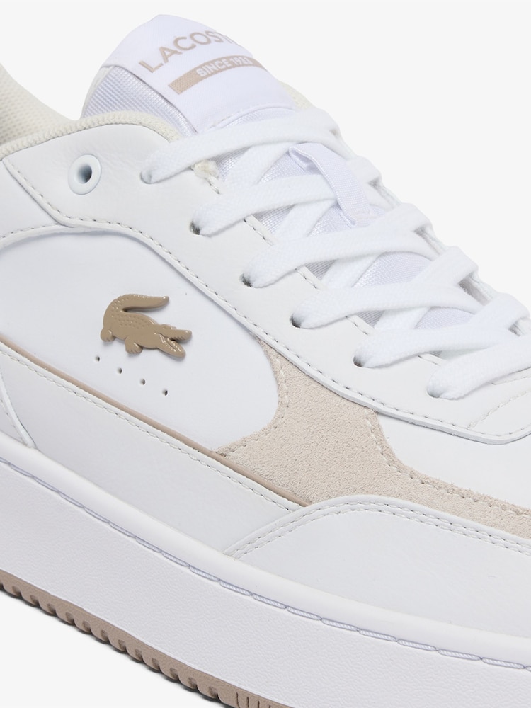 Lacoste White L001 Ace Leather Trainers - Image 2 of 2