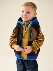 Brow Colour Block Borg Gilet (3mths-7yrs) - Image 1 of 5