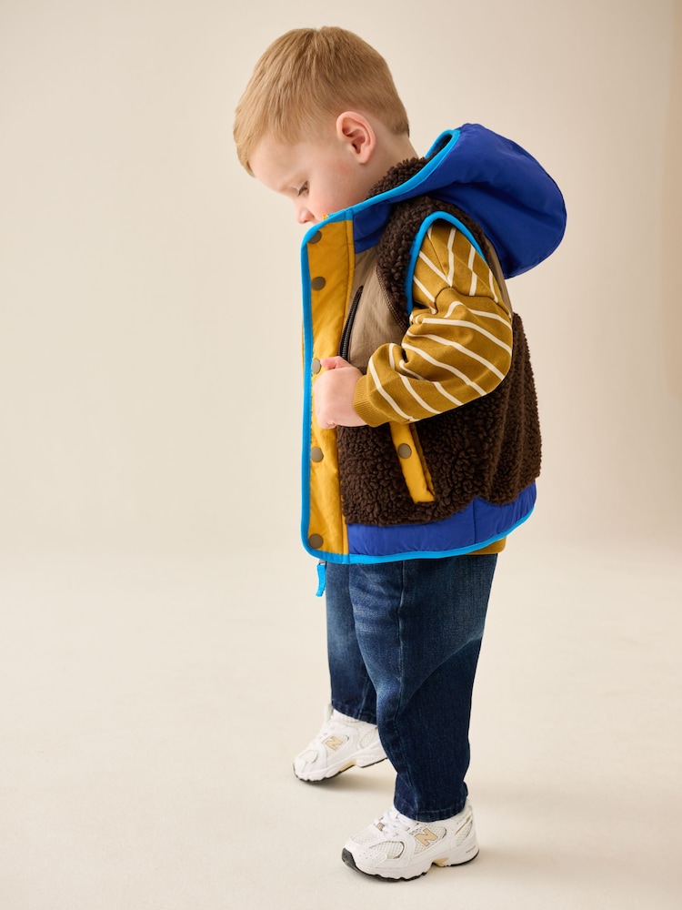 Brow Colour Block Borg Gilet (3mths-7yrs) - Image 2 of 5