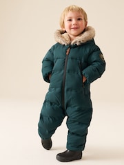 Green Waterproof Padded Snowsuit (3mths-7yrs) - Image 1 of 9