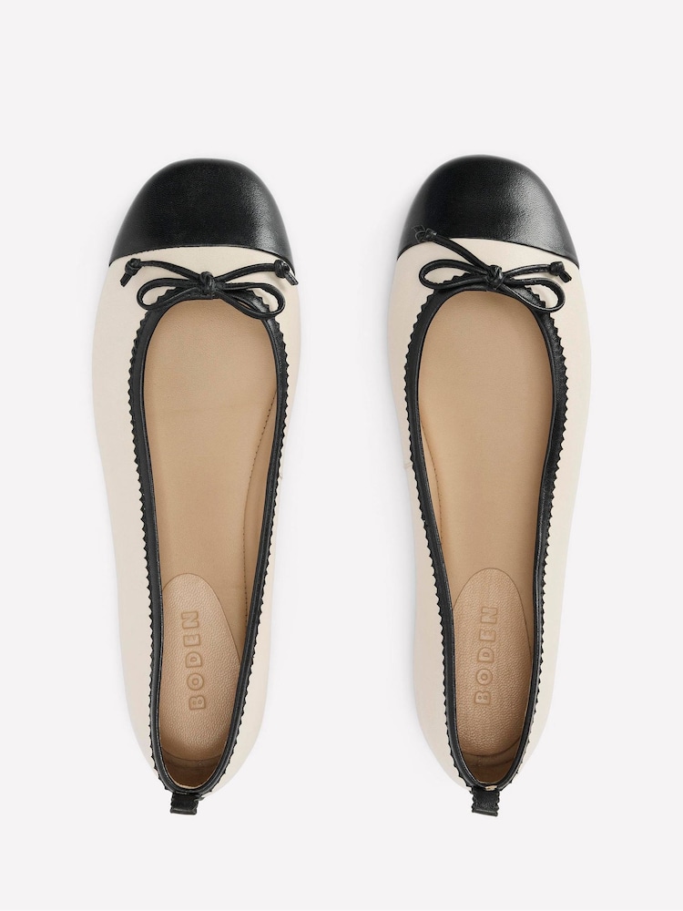 Boden White Kitty Flexi Sole Ballet Pumps - Image 5 of 5