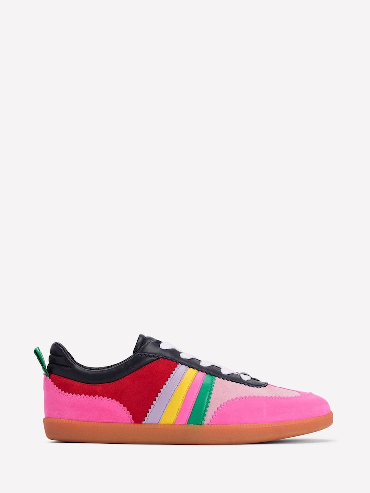 Boden Pink Erin Retro Tennis Trainers - Image 2 of 5