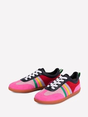 Boden Pink Erin Retro Tennis Trainers - Image 3 of 5