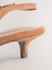 Sand Forever Comfort® Leather Point Toe Slingback Low Heels - Image 4 of 5