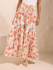 Friends Like These Red/White Ruffle Maxi Skirt - Image 1 of 5