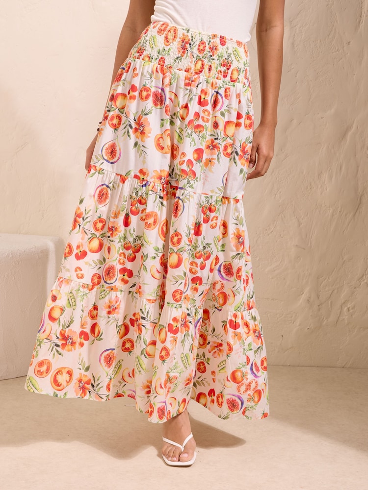 Friends Like These Red/White Ruffle Maxi Skirt - Image 1 of 5