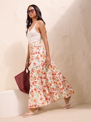 Friends Like These Red/White Ruffle Maxi Skirt - Image 2 of 5