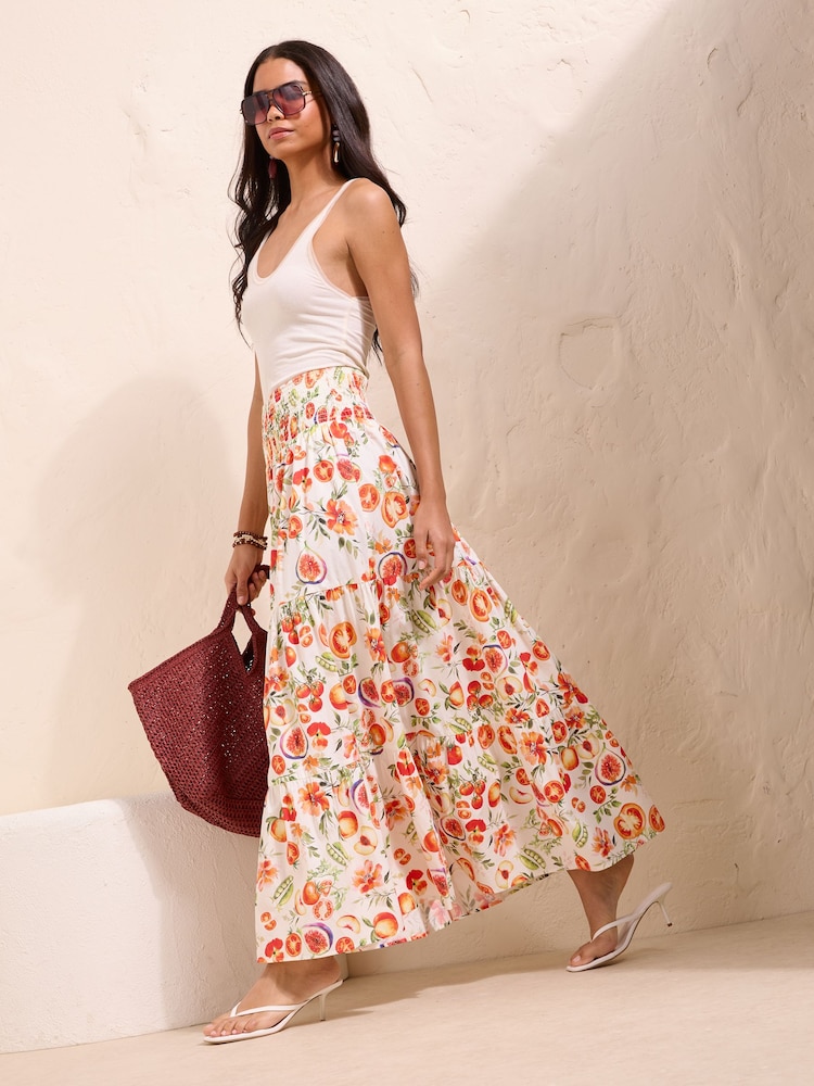 Friends Like These Red/White Ruffle Maxi Skirt - Image 2 of 5