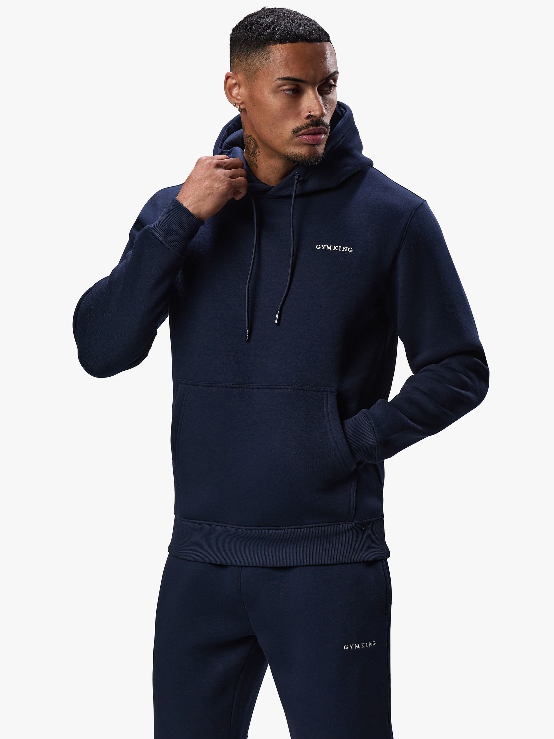 Buy Gym King Navy Linear Fundamental Hoodie from Next Romania