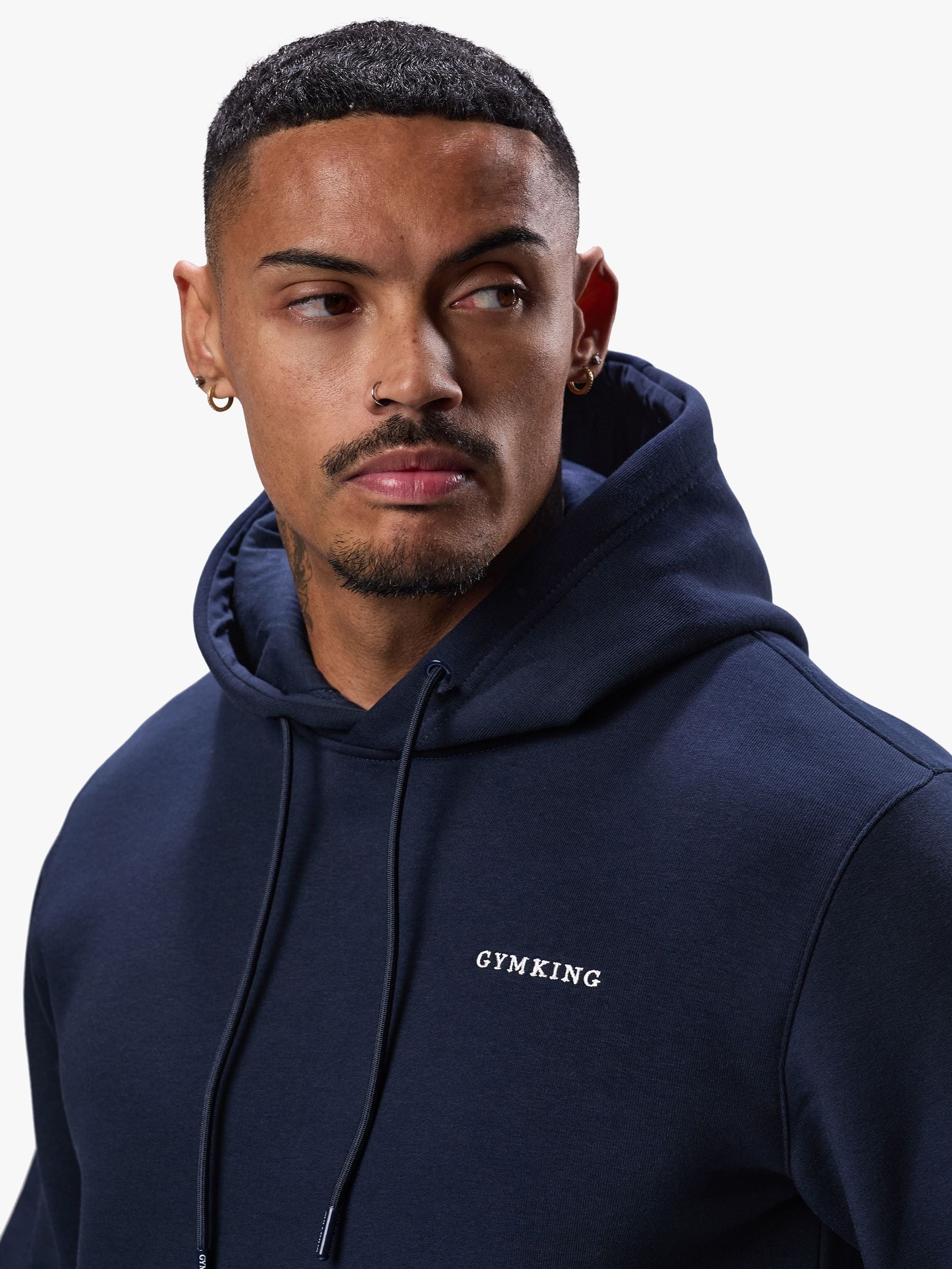 Buy Gym King Navy Linear Fundamental Hoodie from Next Romania