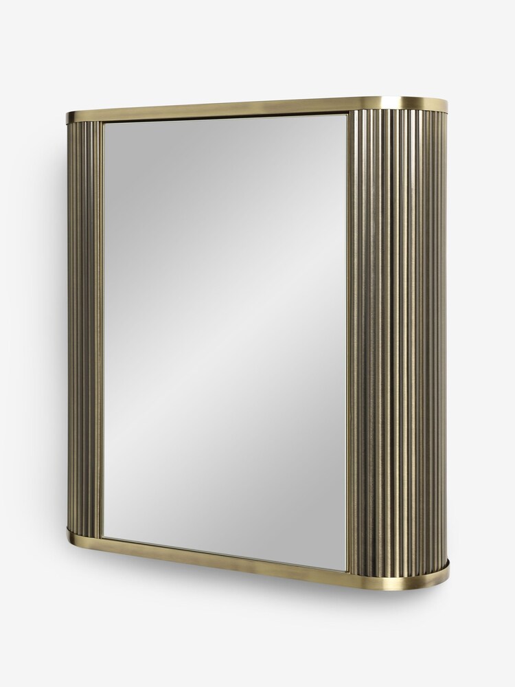 Gold Ribbed Gold Wall Cabinet - Image 3 of 3 Gold Ribbed Gold Wall Cabinet - Image 3 of 3