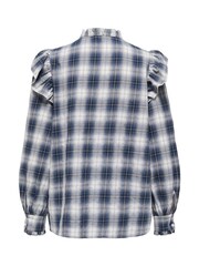 ONLY Blue Frill Detail Check Shirt - Image 2 of 2