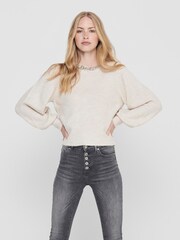 ONLY Grey Long Sleeve Round Neck Rhinestone Detail Jumper - Image 2 of 5
