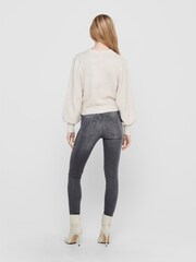 ONLY Grey Long Sleeve Round Neck Rhinestone Detail Jumper - Image 3 of 5