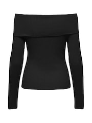 ONLY Black Long Sleeve Off Shoulder Knitted Jumper - Image 6 of 6