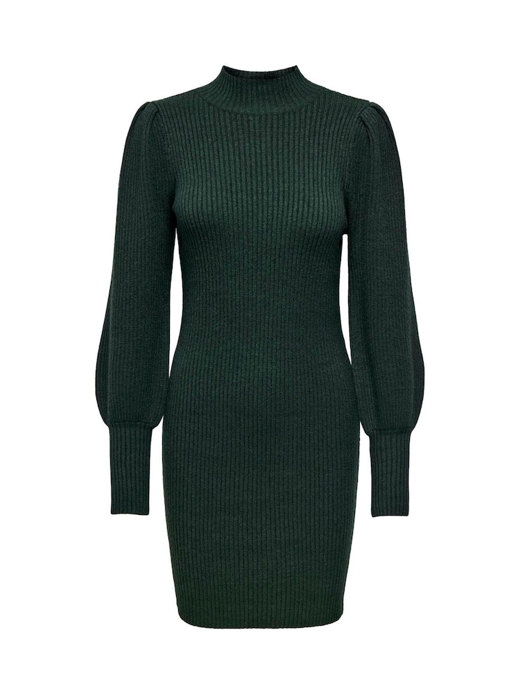 only knitted dress Womens ONLY Green Puff Sleeve Knitted Jumper Dress US 4