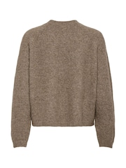 ONLY Brown Button Through Patch Pocket Cardigan - Image 3 of 3