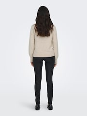 ONLY Grey Button Detail Round Neck Knitted Jumper - Image 3 of 6