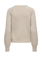 ONLY Grey Button Detail Round Neck Knitted Jumper - Image 6 of 6
