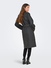 ONLY Grey Herringbone Winter Trench Coat - Image 3 of 6