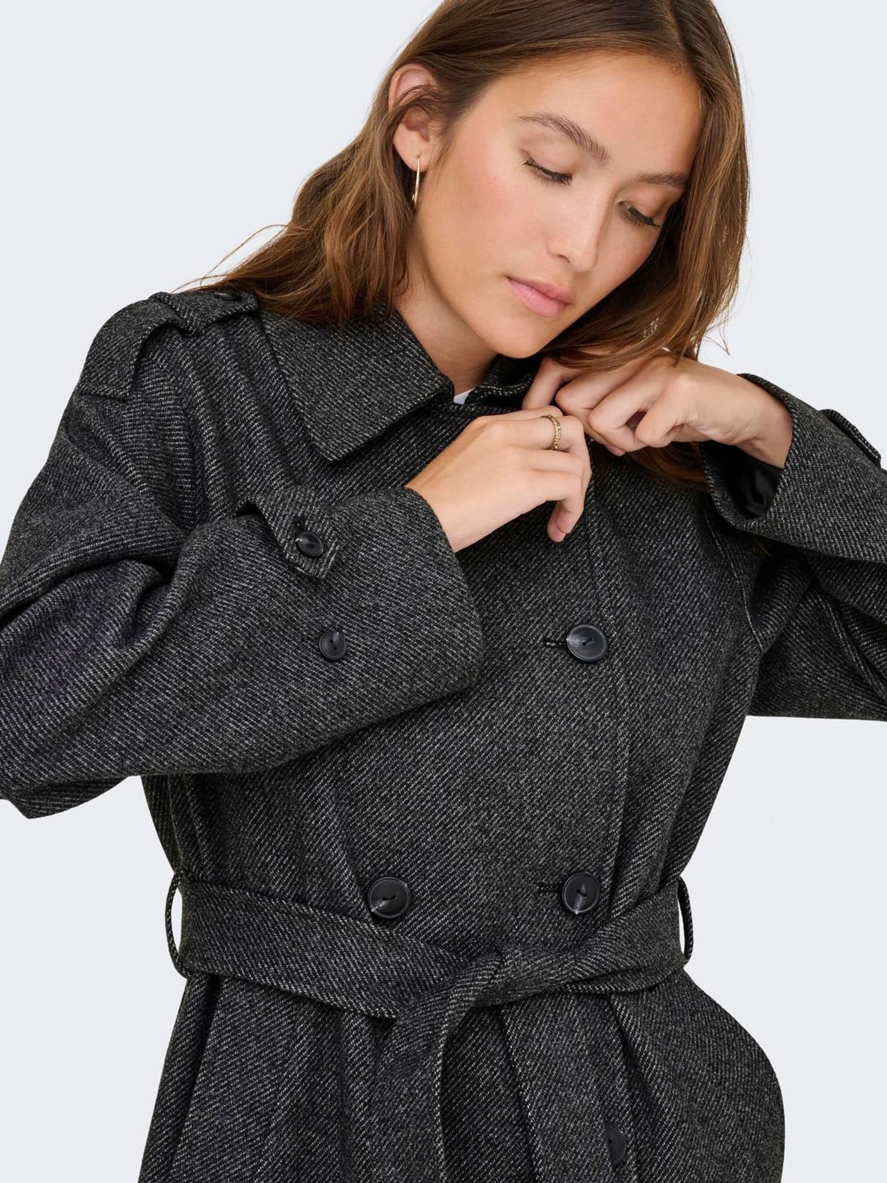 Buy ONLY Grey Herringbone Winter Trench Coat from Next USA