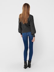 ONLY Grey Long Sleeve Round Neck Rhinestone Detail Jumper - Image 2 of 4