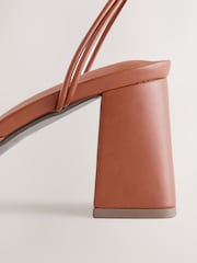 Tan Brown Forever Comfort® Beaded Block Heel Sandals - Image 3 of 5