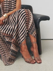 Tan Brown N.Premium Strappy Hardware Sandals - Image 2 of 5