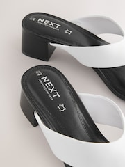 White Forever Comfort® Leather Toe Post Block Heels - Image 5 of 5