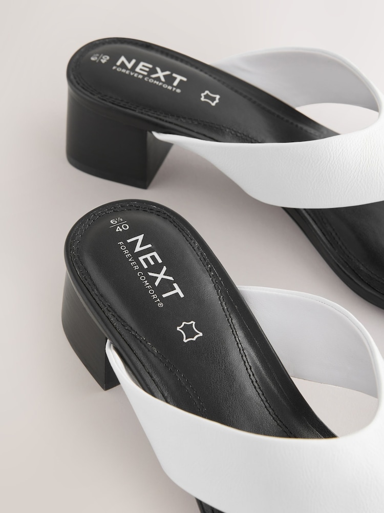 White Forever Comfort® Leather Toe Post Block Heels - Image 5 of 5 White Forever Comfort® Leather Toe Post Block Heels - Image 5 of 5