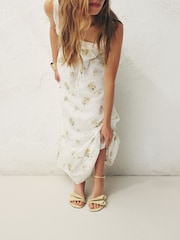 Buttermilk Forever Comfort® Leather Tulip Heeled Sandals - Image 5 of 10