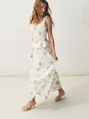 Buttermilk Forever Comfort® Leather Tulip Heeled Sandals - Image 6 of 10