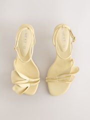 Buttermilk Forever Comfort® Leather Tulip Heeled Sandals - Image 7 of 10