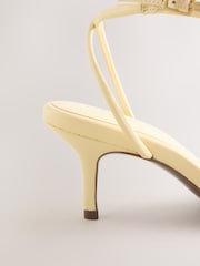 Buttermilk Forever Comfort® Leather Tulip Heeled Sandals - Image 8 of 10