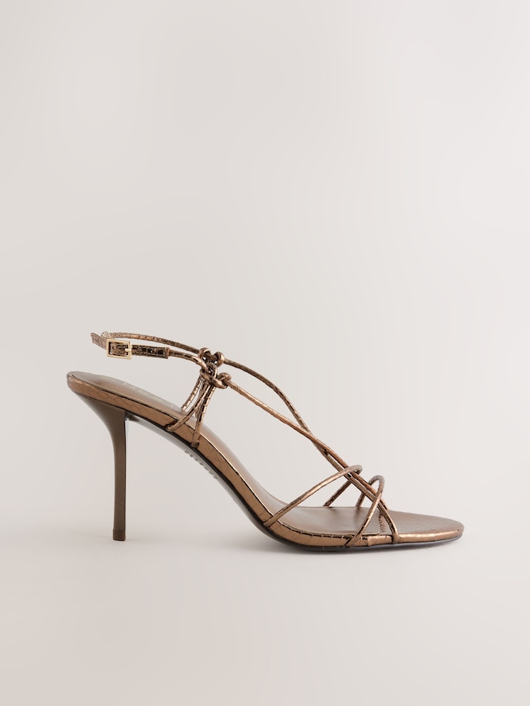 Bronze Forever Comfort® Strappy High Heeled Sandals - Image 1 of 5
