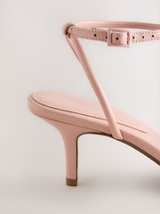 Pink Forever Comfort® Leather Tulip Heeled Sandals - Image 4 of 5