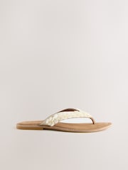 Bone/Cream Forever Comfort® Shell Thoe Thong Sandals - Image 2 of 4