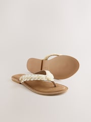 Bone/Cream Forever Comfort® Shell Thoe Thong Sandals - Image 7 of 8