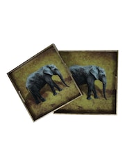 Libra Interiors Set of 2 Gold Elephant Decorative Nesting Trays - Image 2 of 6