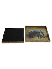 Libra Interiors Set of 2 Gold Elephant Decorative Nesting Trays - Image 4 of 6
