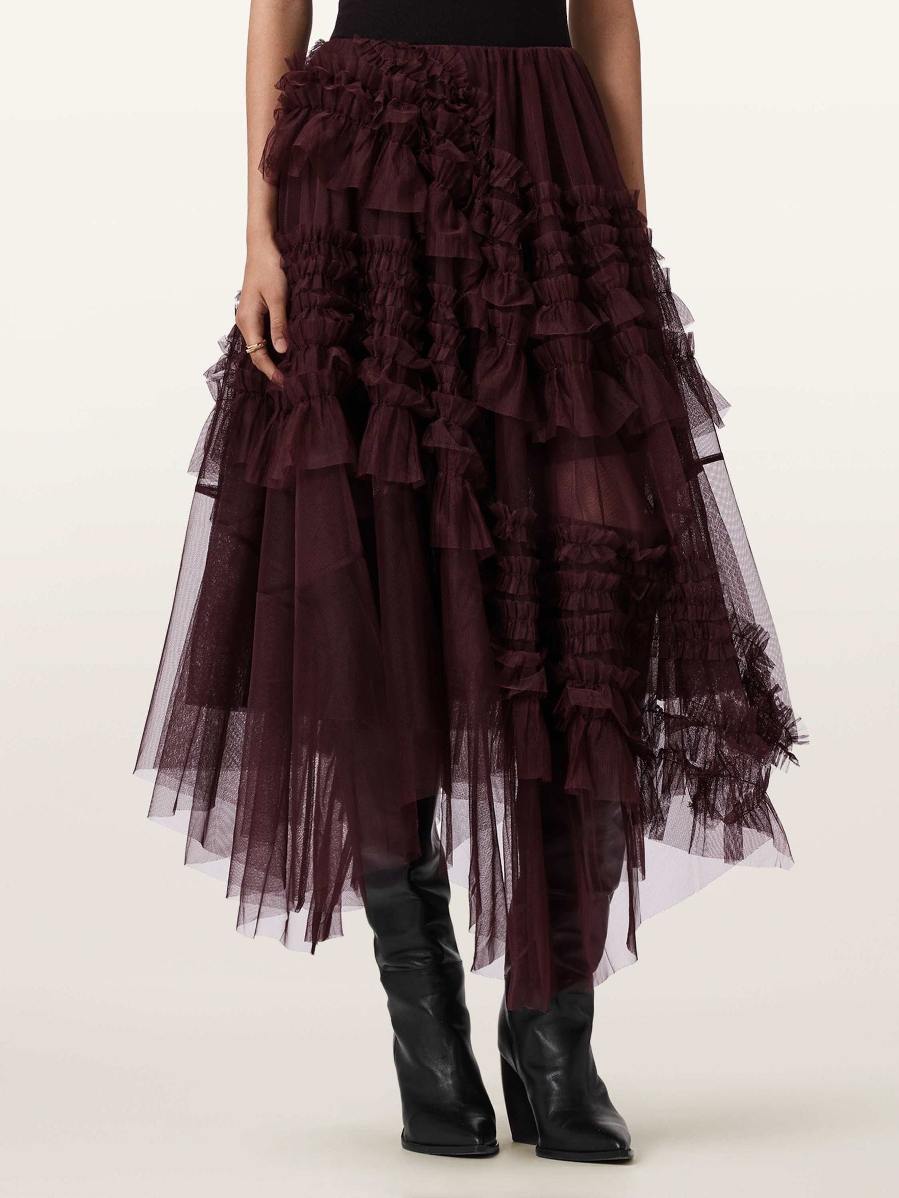 Buy AllSaints Red Jen Tulle Skirt from Next USA