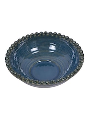 Libra Interiors Blue Mediterranean Reactive Glaze Ceramic Bowl - Image 3 of 6