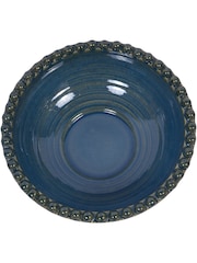 Libra Interiors Blue Mediterranean Reactive Glaze Ceramic Bowl - Image 4 of 6