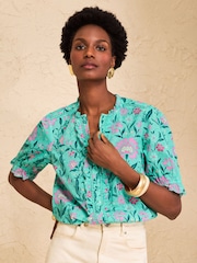 Love & Roses Green Petite Floral Print Blouse - Image 1 of 4