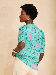 Love & Roses Green Petite Floral Print Blouse - Image 3 of 4