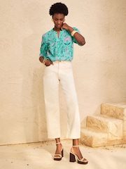 Love & Roses Green Petite Floral Print Blouse - Image 4 of 4